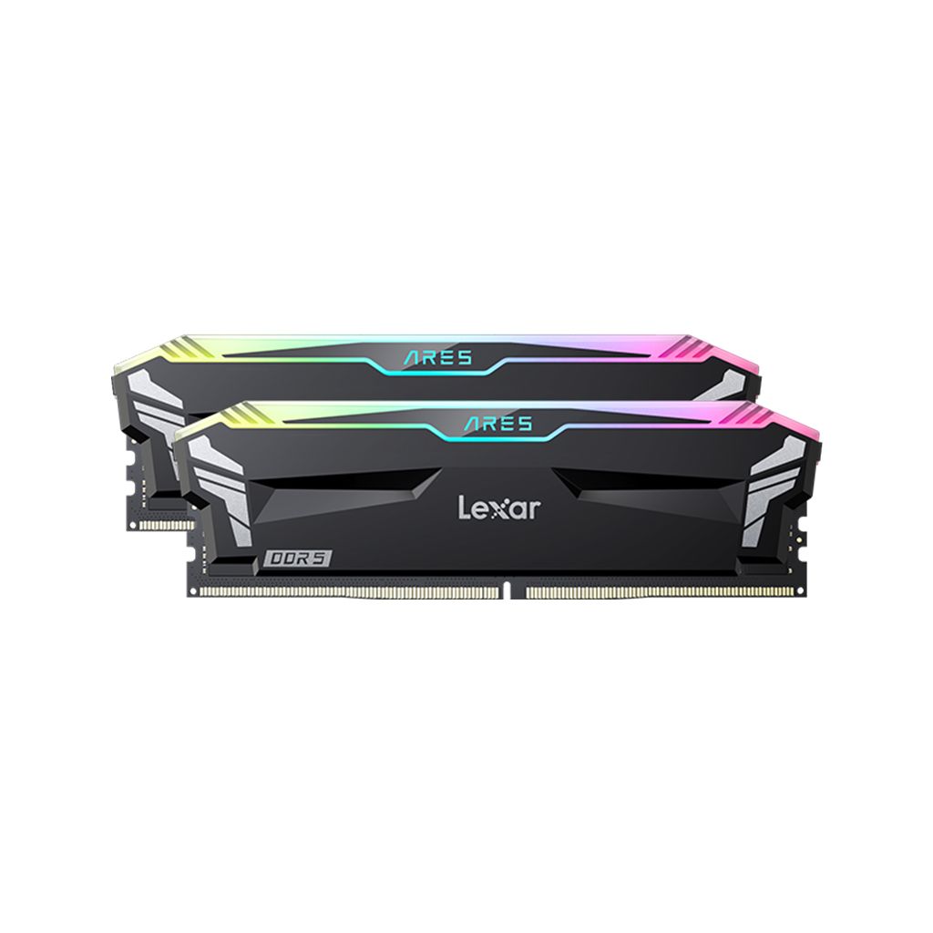 LEXAR RAM DDR5 32GB Kit (2x 16) PC5-57600 7200MT/s CL34 1.4V, XMP, Lexar ARES RGB, črn