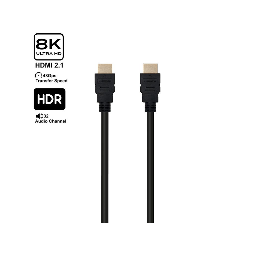 EWENT kabel Ultra High Speed HDMI 2.1, 8K 60Hz, M/M, Ethernet, 3m -črn