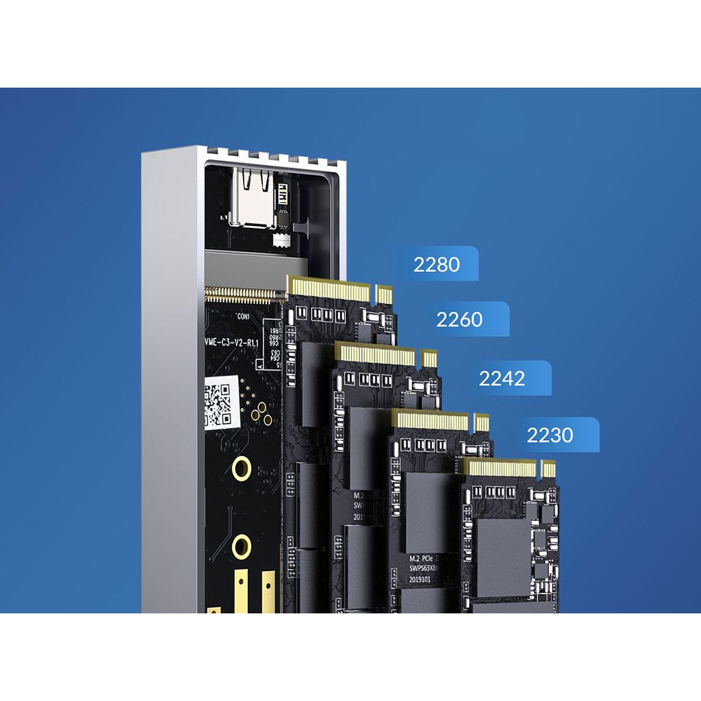 ORICO zunanje ohišje za SSD M.2 NVMe 2280 v USB 4.0 Type-C, 40Gbps, ALU, M234C3