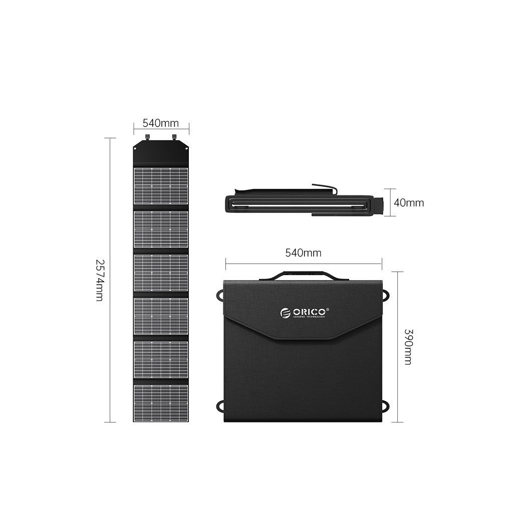 ORICO solarni panel, zložljiv, 200W, DC, MC4, 2xUSB-A, USB-C PD 60W, SCP2-200
