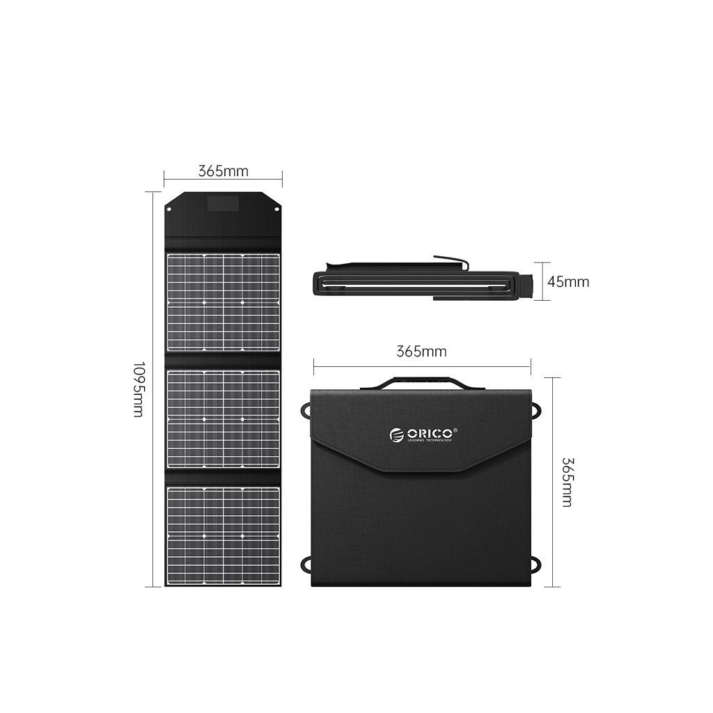 ORICO solarni panel , zložljiv, 60W, DC, MC4, 2xUSB-A, USB-C, SCP2-60