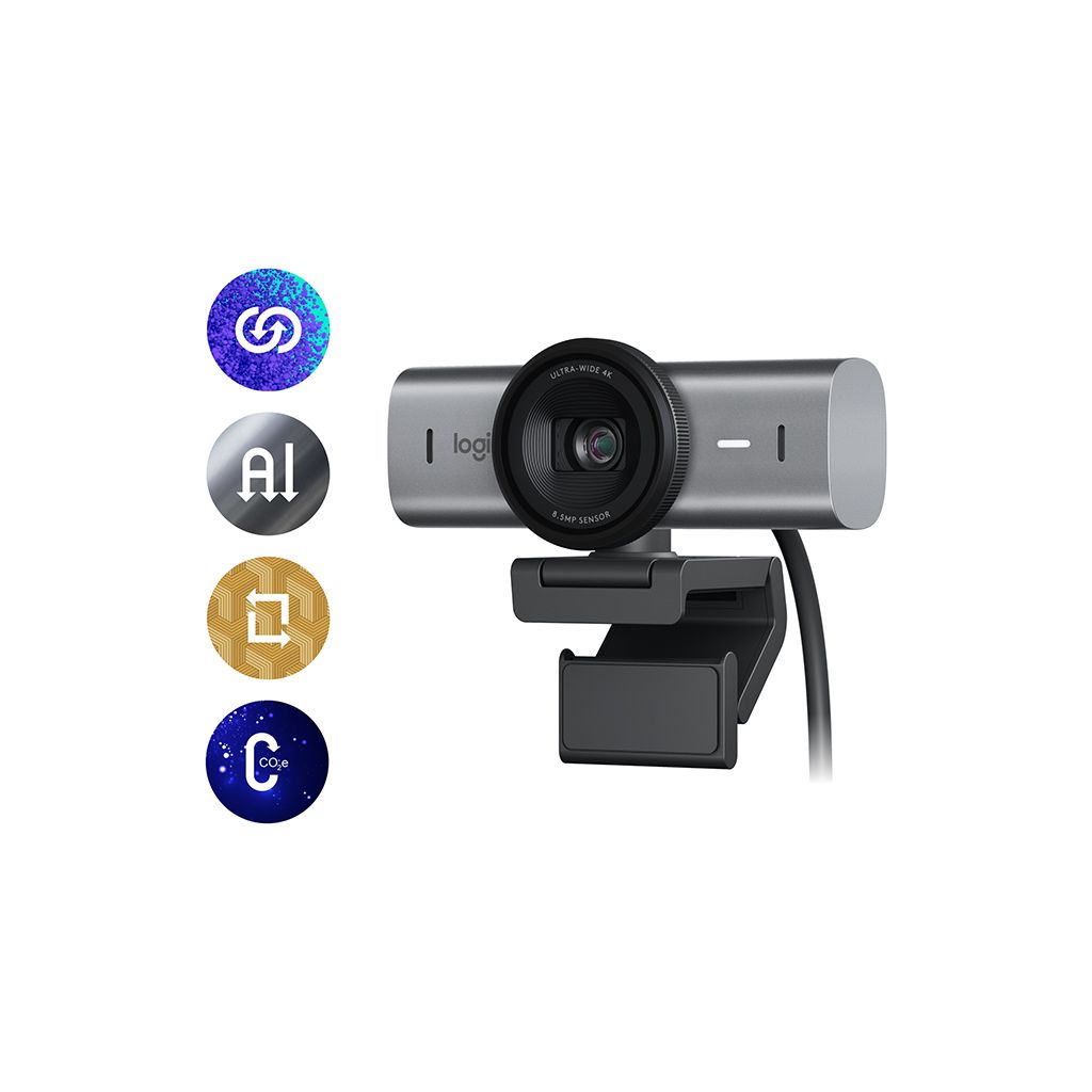 LOGITECH Kamera MX BRIO, 4K Ultra HD, grafitna, USB-C