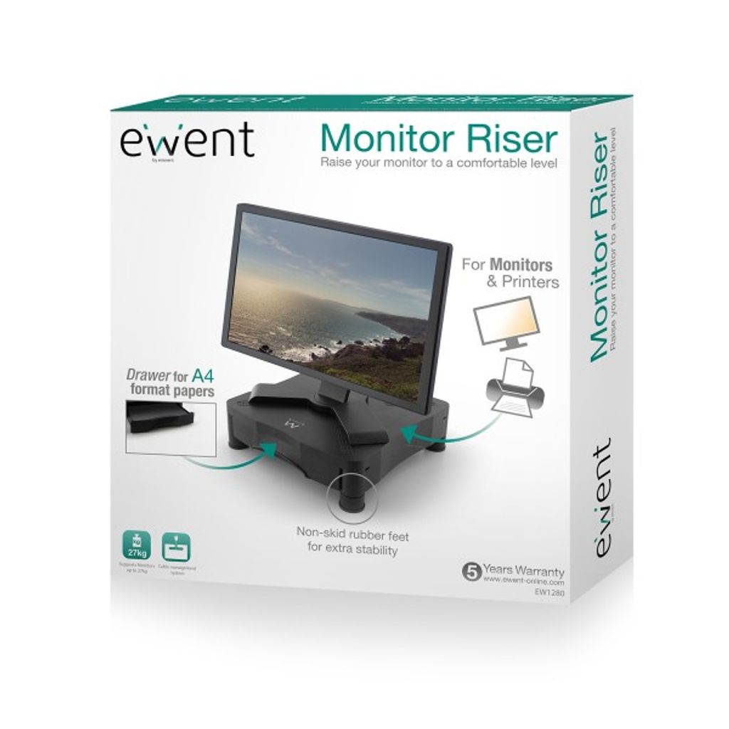 EWENT stojalo za monitor EW1280, s predalom