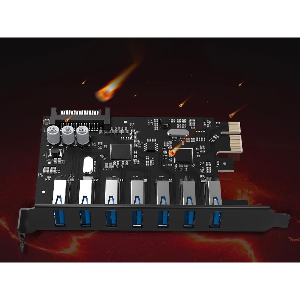 ORICO razširitvena kartica PVU3-7U PCIe 3.0 x1, 7-port USB 3.0
