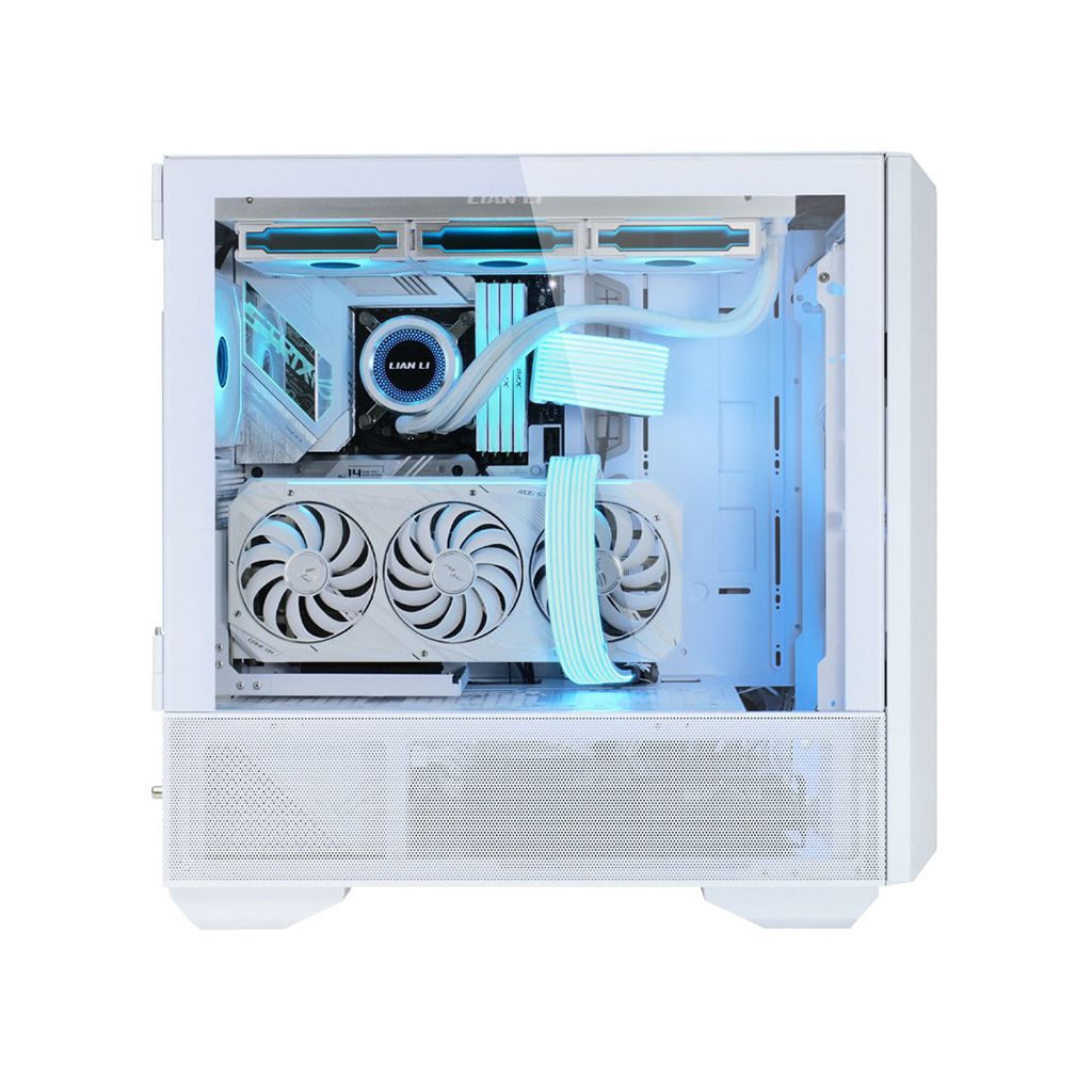 LIAN LI računalniško ohišje ATX kaljeno steklo, belo