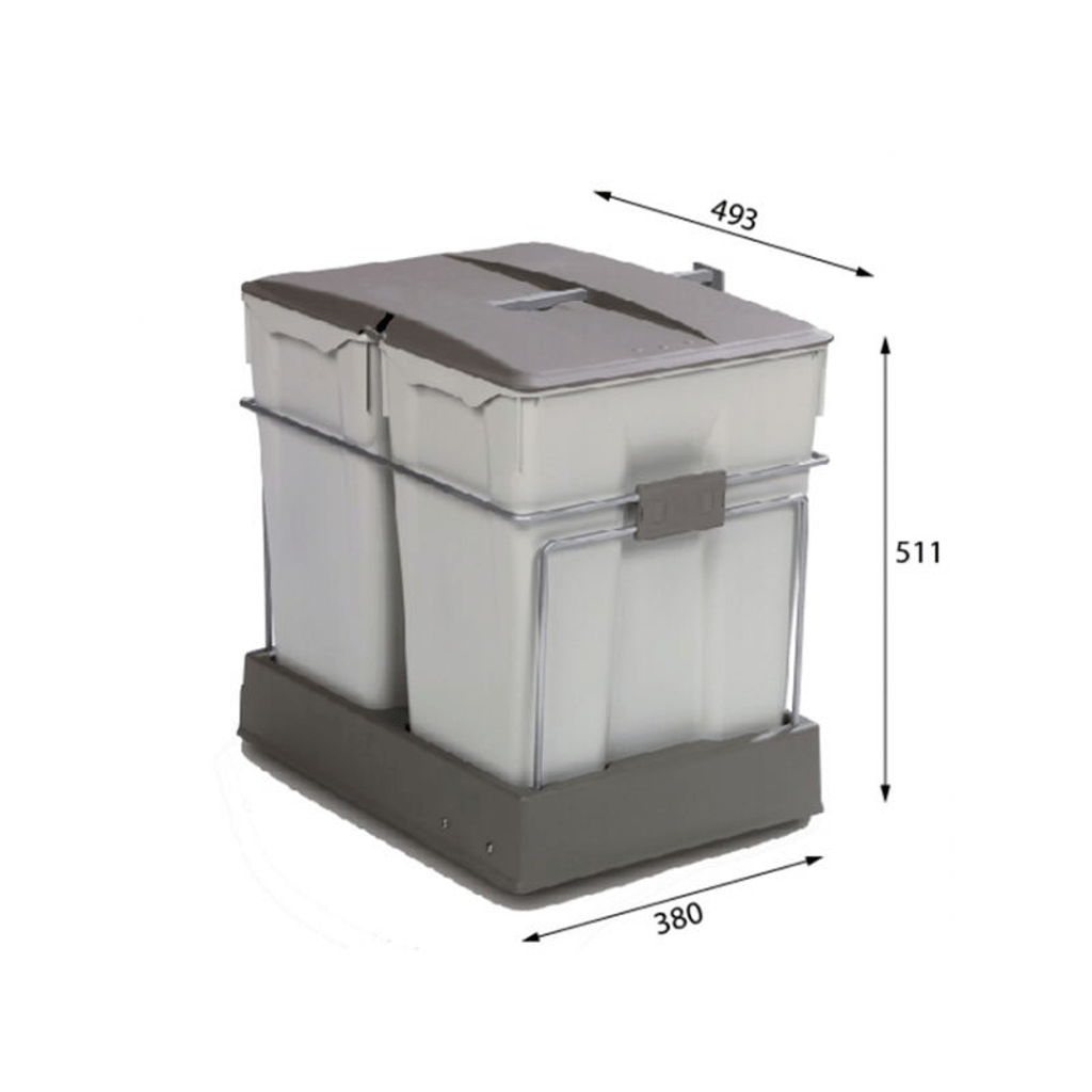 ALVEUS sistem za ločevanje odpadkov s tremi posodami (2x 30 lit) - ALBIO 40 (1090338)