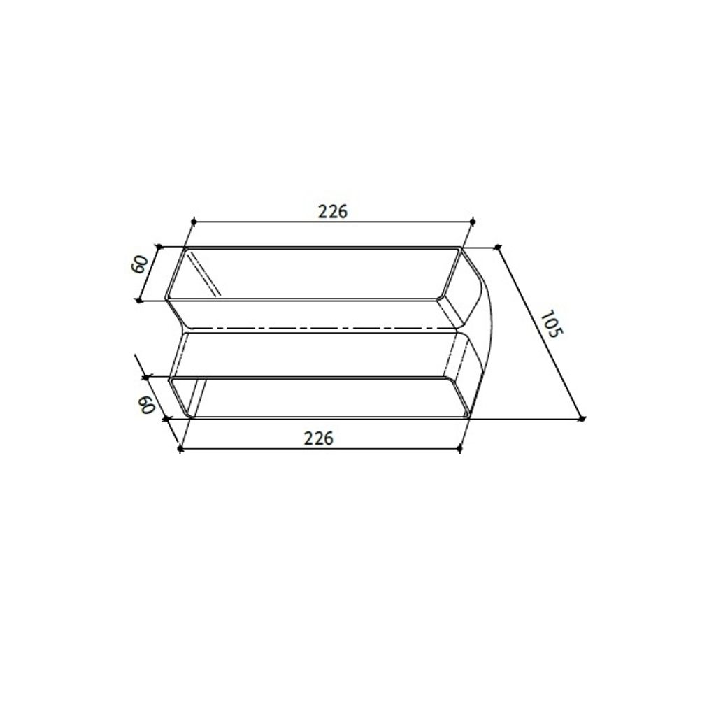 FABER PVC štirioglati priključek za odvodno cev fi 125mm - dimenzije 22x6cm (112.0157.299)