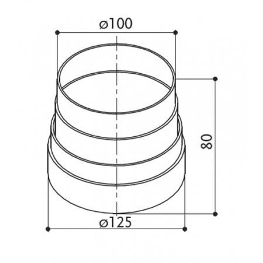 FABER PVC priključek za odvodno cev fi 125mm (112.0157.302)