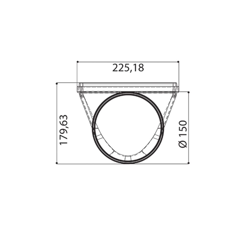 FABER PVC štirioglata odvodna cev fi 150 - dimenzije 22x9cm (112.0459.451)