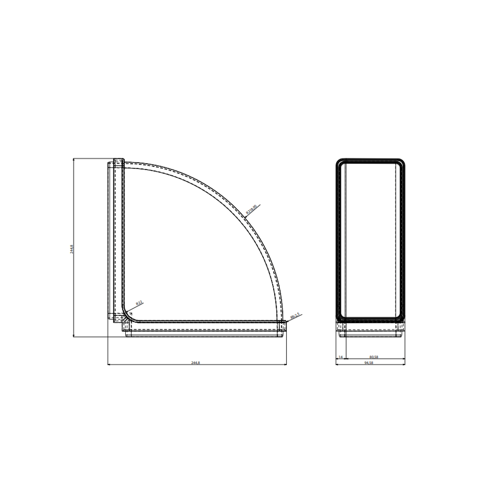 FABER PVC štirioglata odvodna cev fi 150mm - dimenzije 22x9cm (112.0459.455)