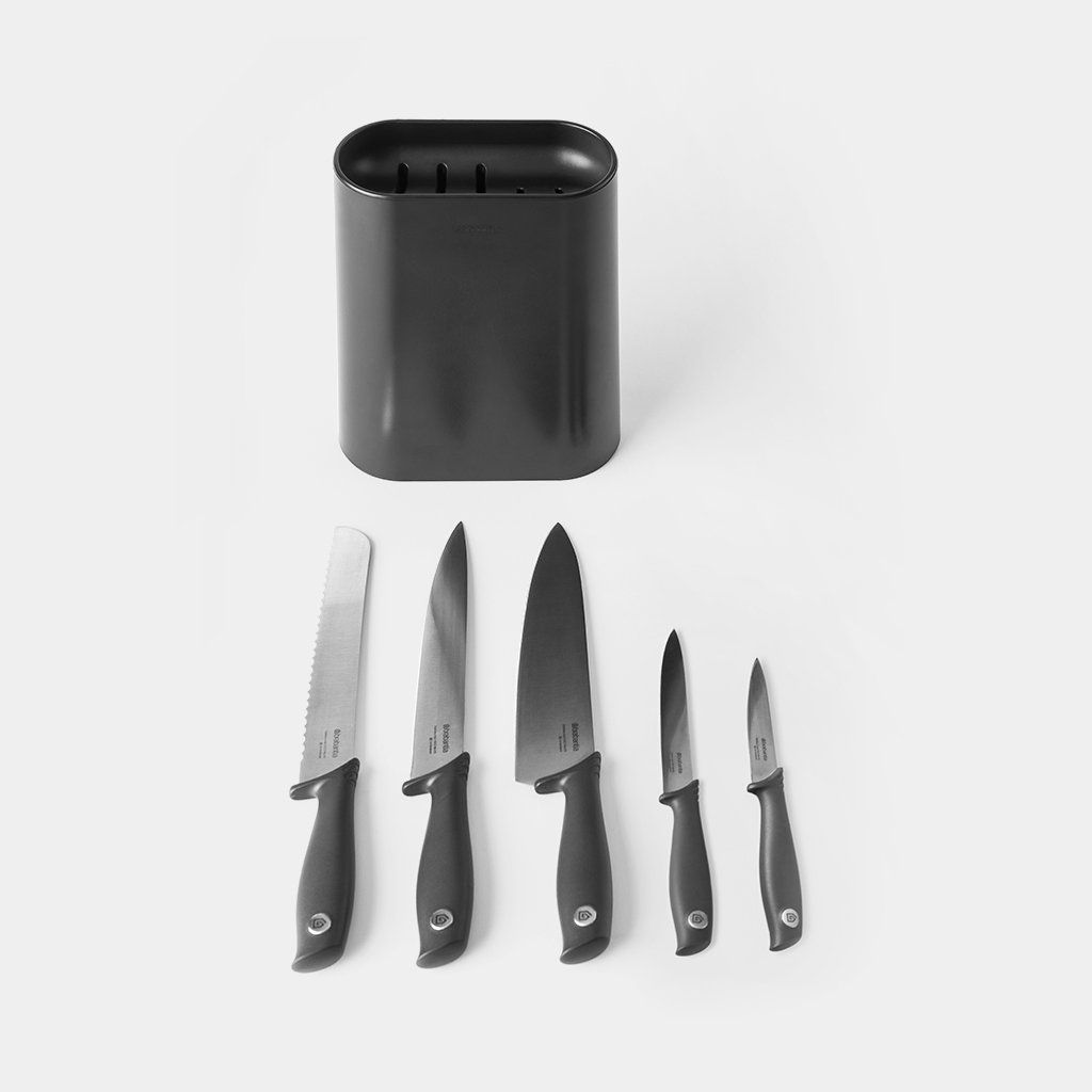 BRABANTIA Set kuhinjskih nožev z držalom