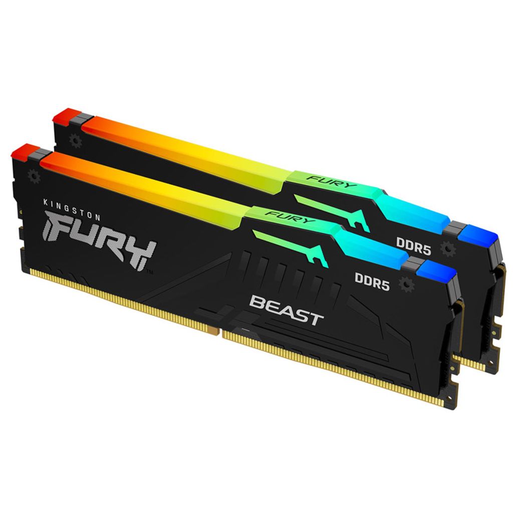 KINGSTON ram pomnilnik Fury Beast 64GB (2x32GB) 5600MT/s DDR5 CL40 XMP (KF556C40BBAK2-64) RGB