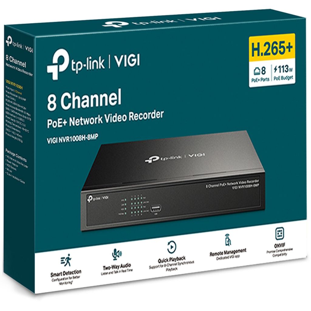 TP-LINK , video snemalnik VIGI NVR1008H-8MP 8 CHANNEL 2xUSB 2.0 HDMI/VGA/LAN Mini PC