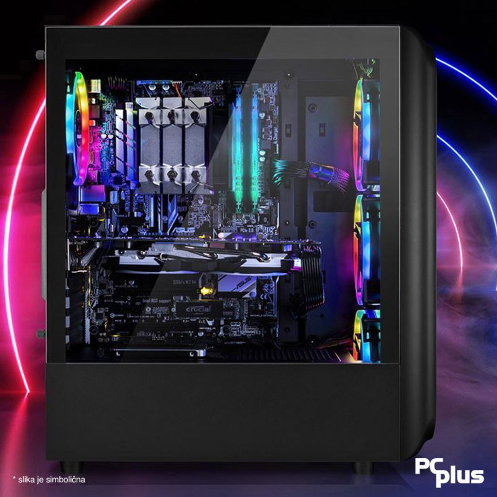 PCPLUS Storm i7-12700F 16GB 1TB NVMe SSD GeForce RTX 4060 DDR6 8GB RGB gaming namizni računalnik