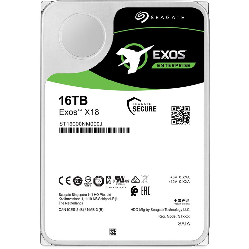SEAGATE Exos X18 18TB 3,5" SATA3 256MB 7200 (ST16000NM000J) Enterprise trdi disk