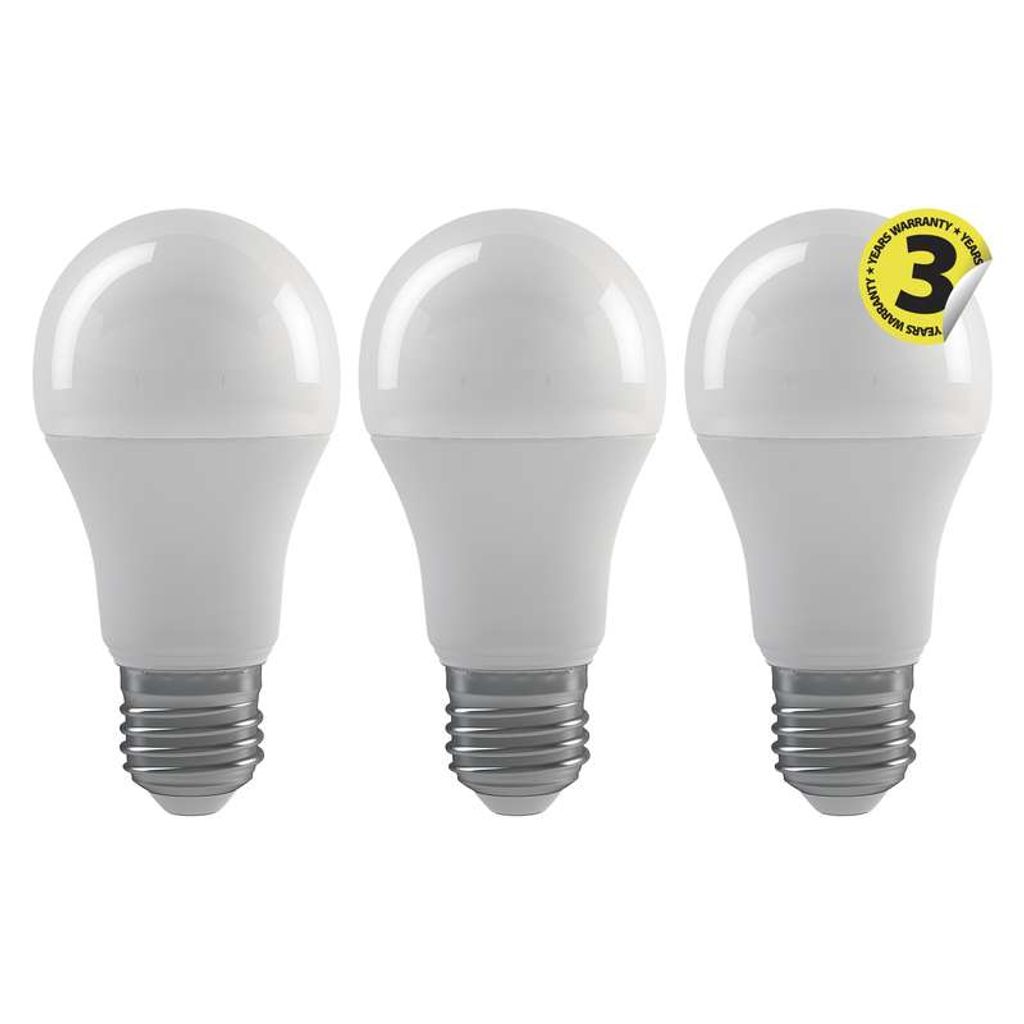 EMOS LED žarnica classic A60, 9W, E27, nevtralna bela 3 kos ZQ5141.3