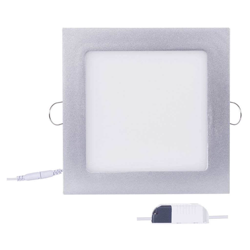 EMOS LED panel kvadratni, vgradni, 12W, nevtralna bela, srebrn ZD2232