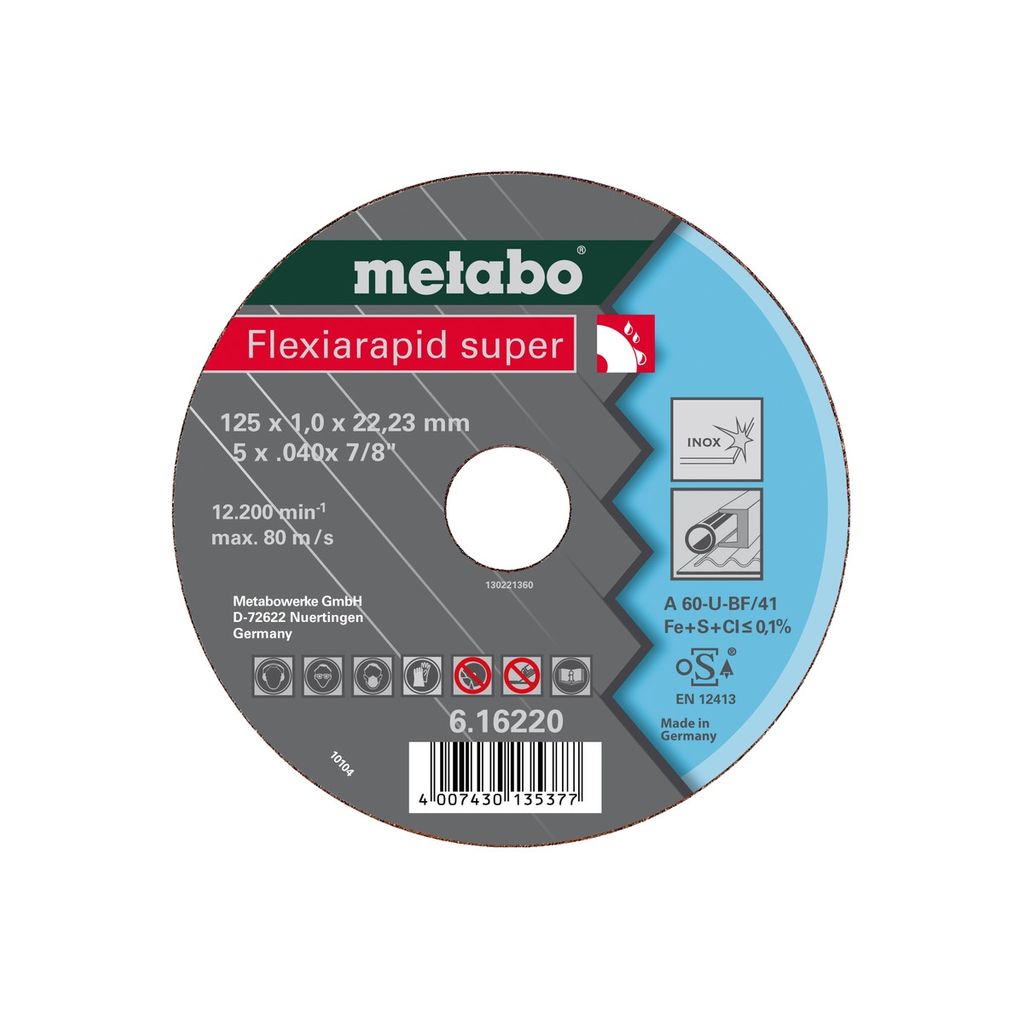 METABO rezalna plošča Flexiarapid super 125x1,0x22,2 (616220000)