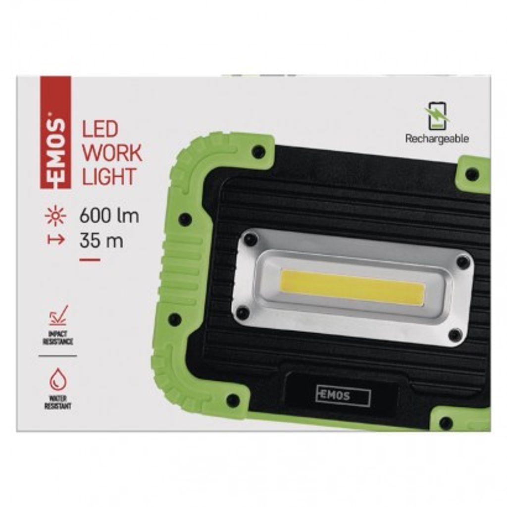 EMOS Polnilna LED delovna svetilka 5W COB, 600 lm, 3000 mAh P4534