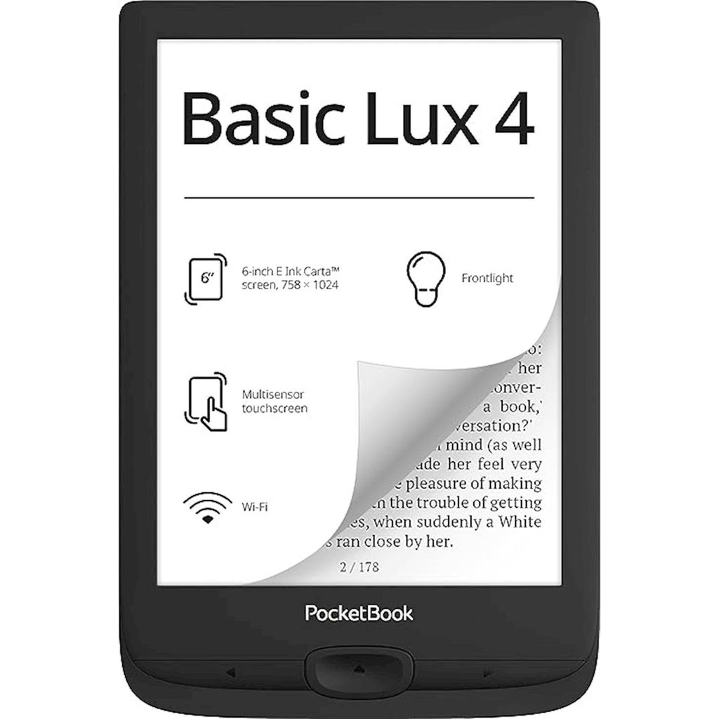 POCKETBOOK Elektronski bralnik Basic Lux 4, črn