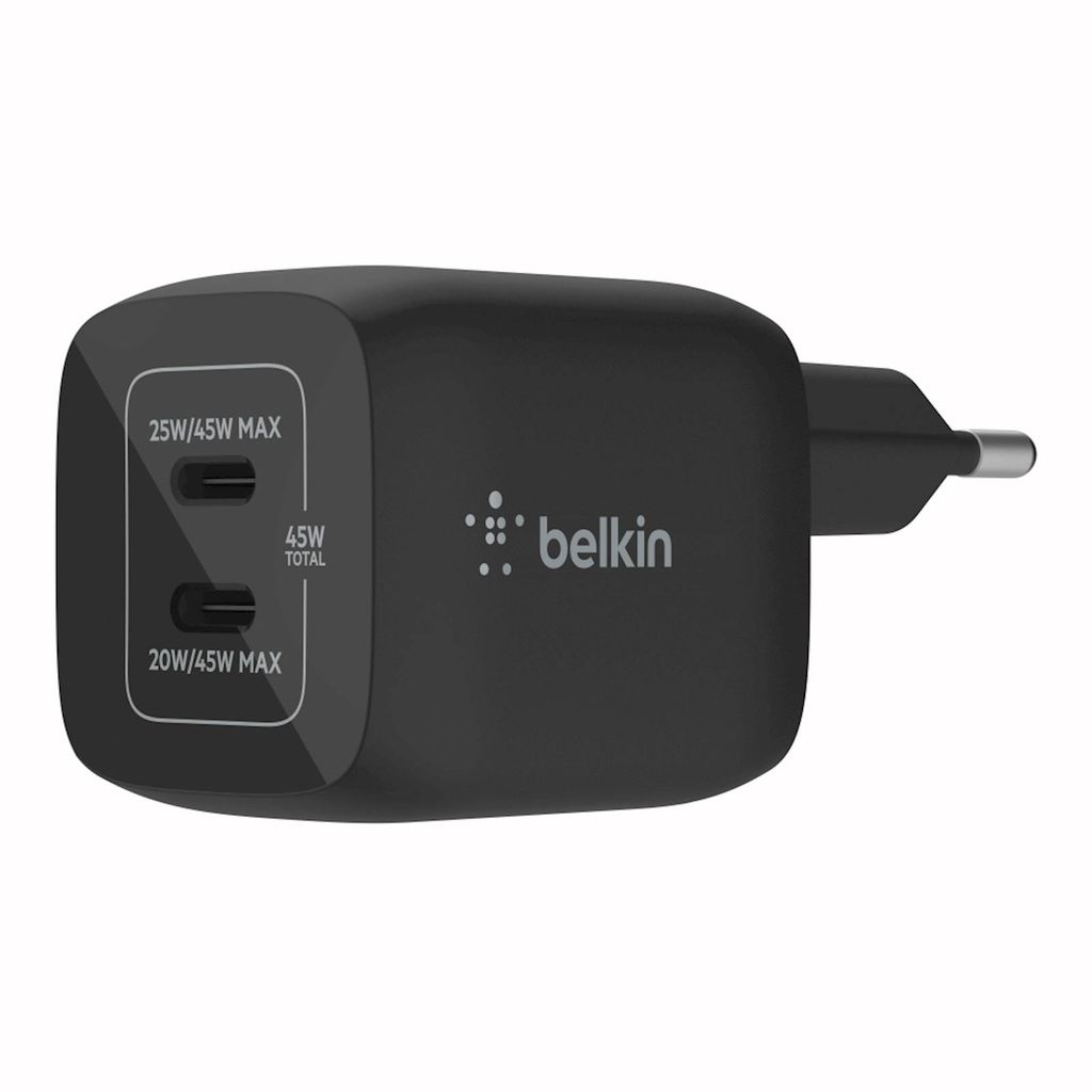 BELKIN USB-C PD stenski polnilnik 45W Črn