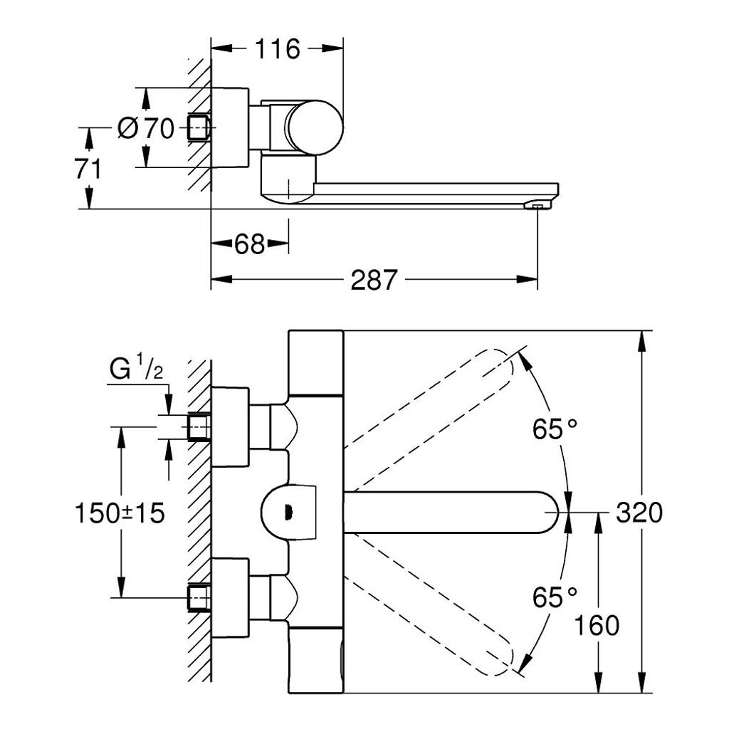 GROHE infrardeča elektronska armatura za umivalnik EUROECO Cosmopolitan E - termostatska (36332000)