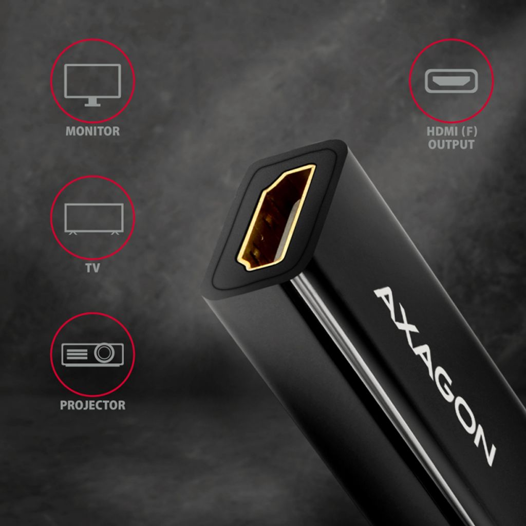 AXAGON adapter MiniDisplayPort na HDMI 1.4 4K/30Hz