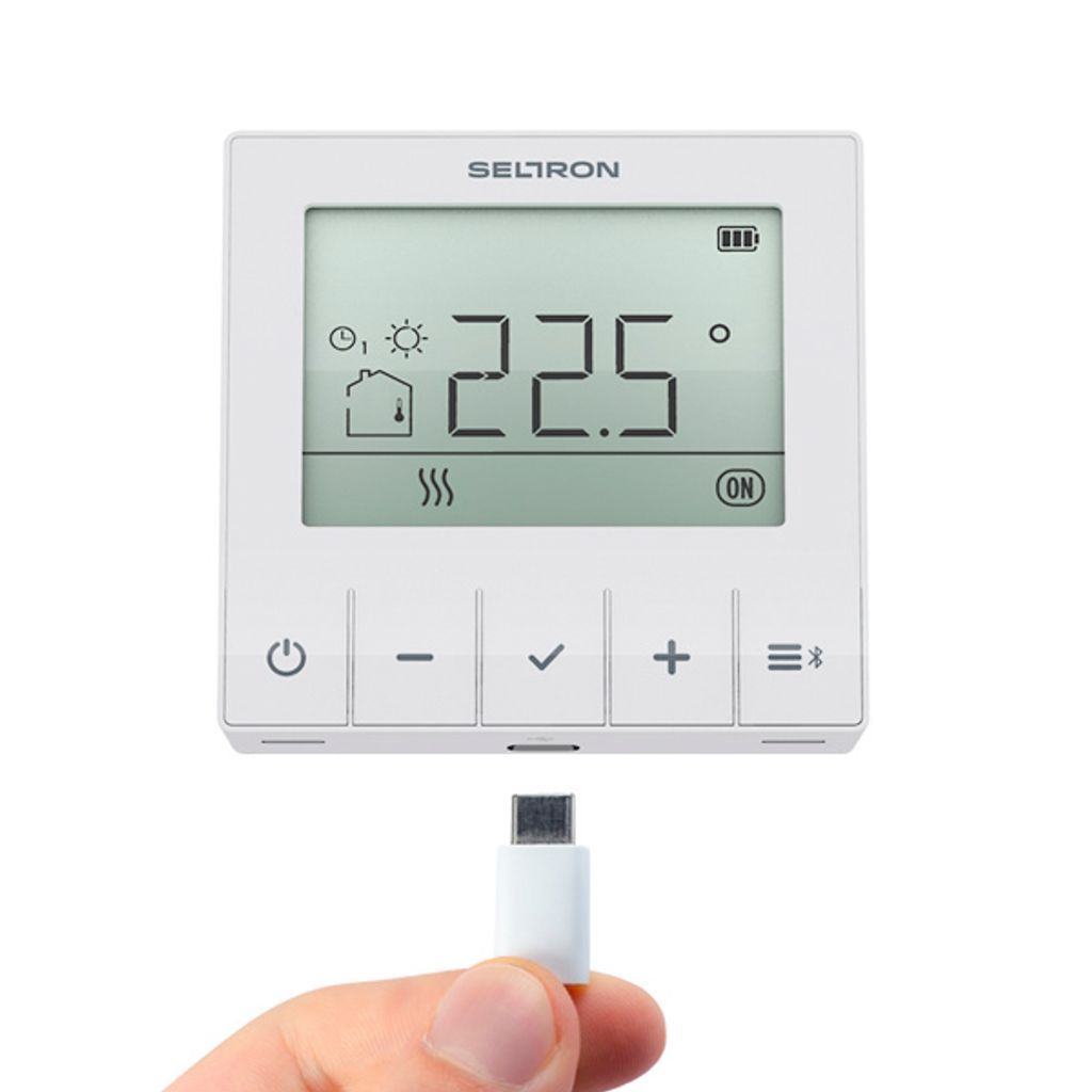 SELTRON Sobni baterijski brezžični termostat nadometni WT1B