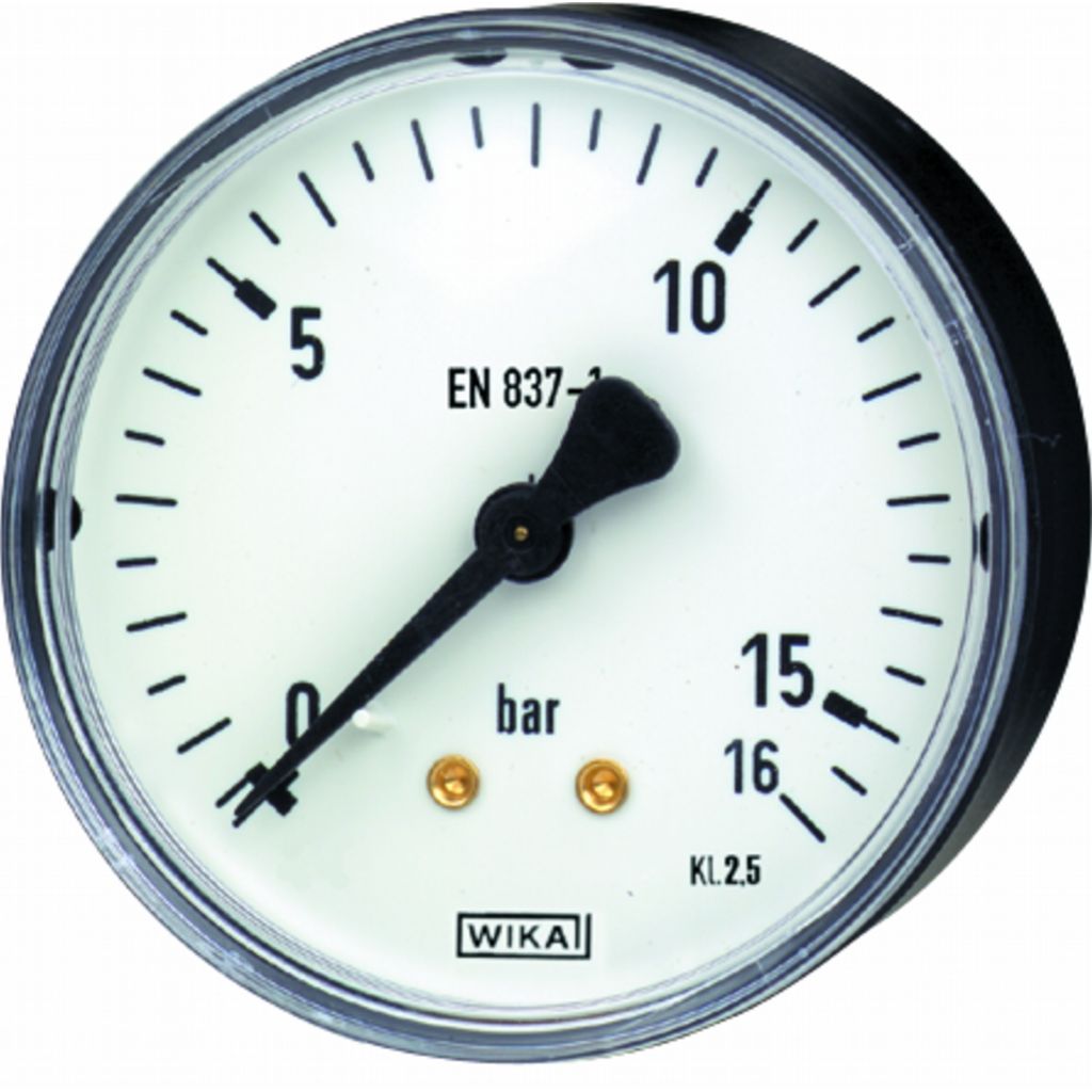 OMEGA AIR Manometer fi 50, 0 - 16 bar, PVC ohišje, 1/4˝ priklop zadaj