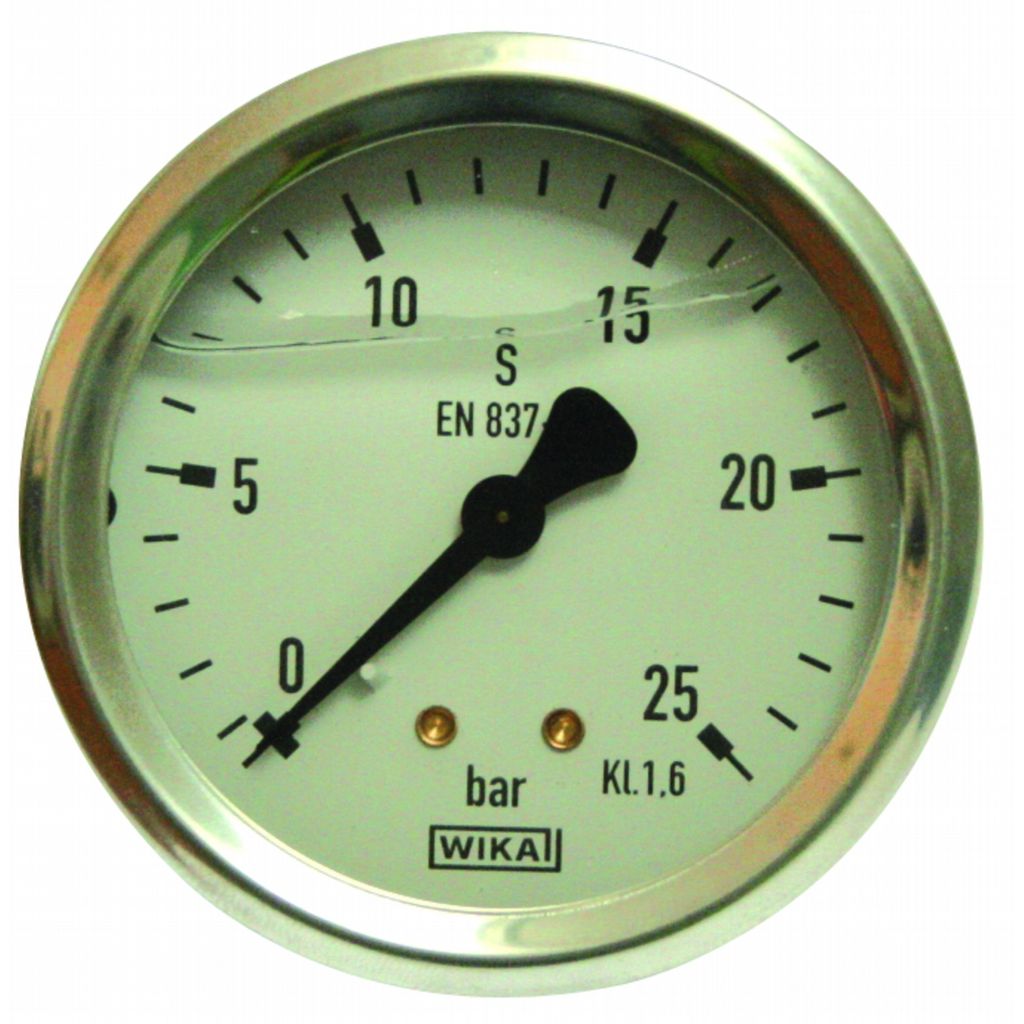 OMEGA AIR Manometer fi 63, 0 - 25 bar, glicerinski, 1/4˝ priklop zadaj, kl. 1.6