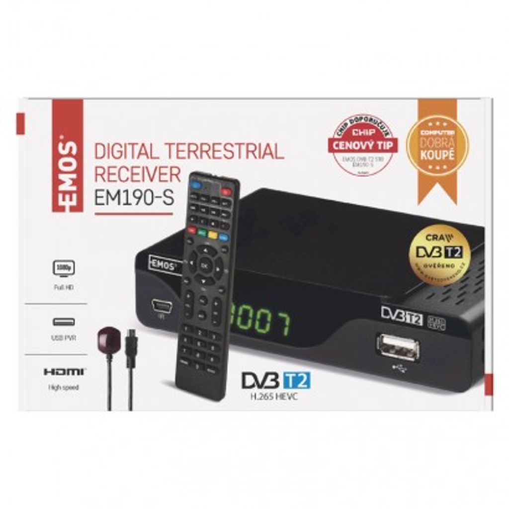 EMOS DVB-T2 sprejemnik EMOS EM190-S HD J6014