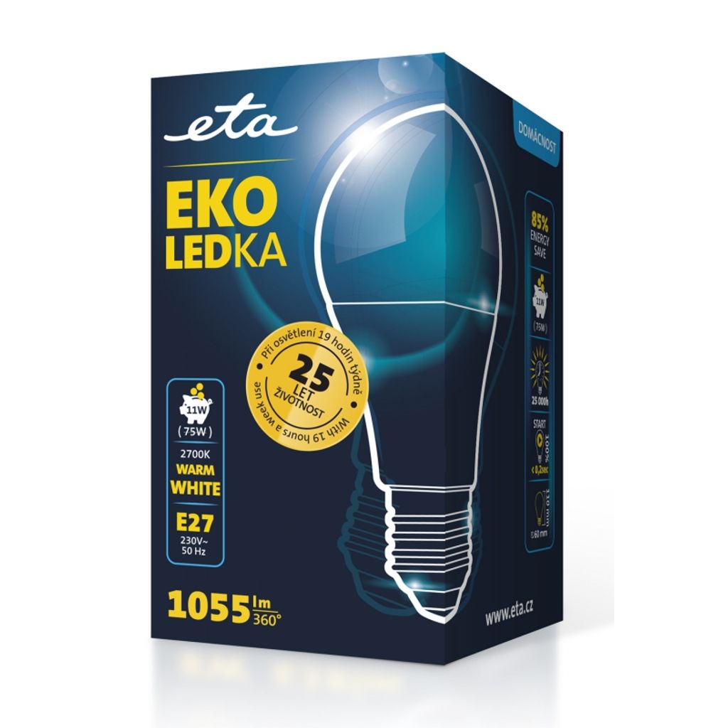 ETA LED žarnica 11W E27 [topla bela, 2700K, 1055lm]