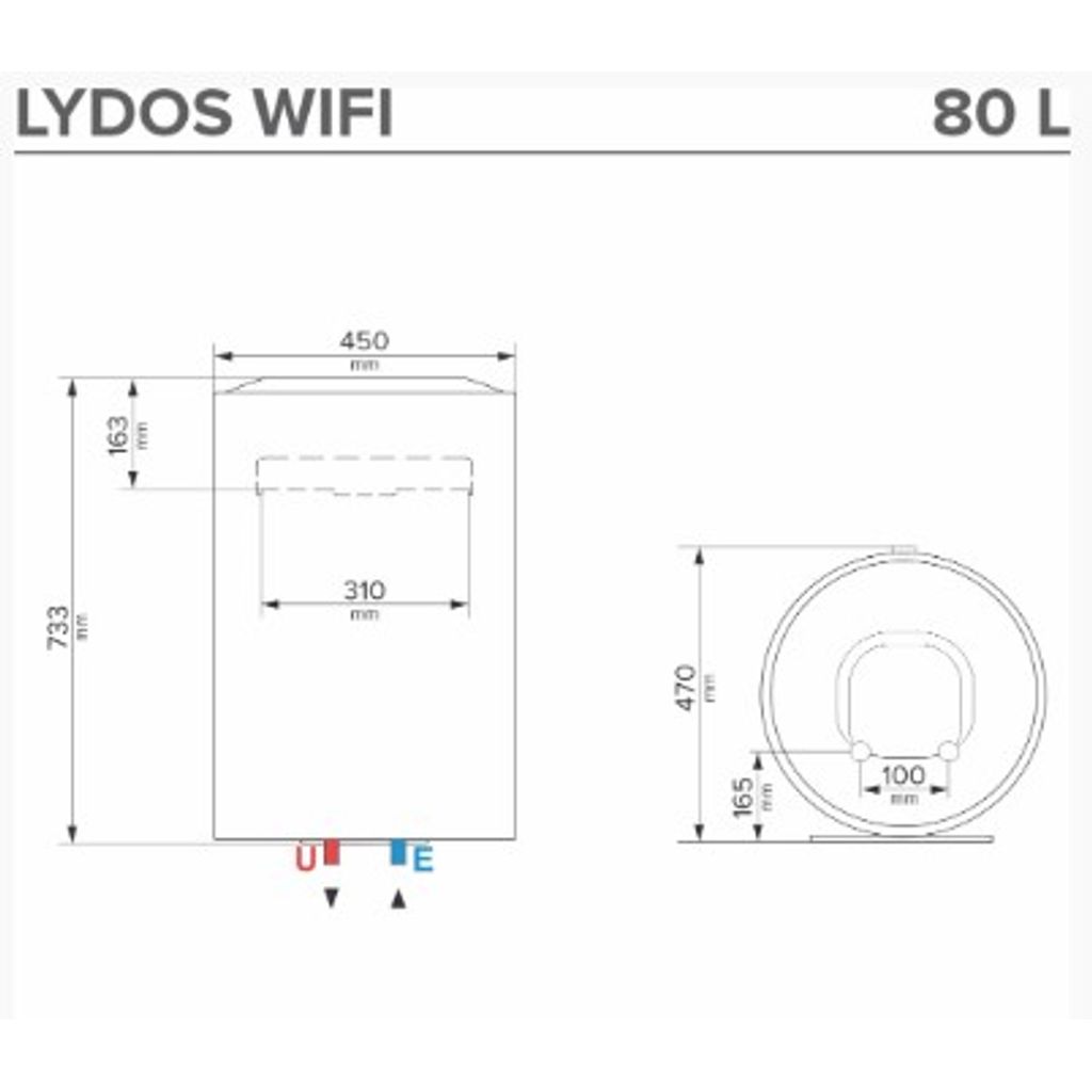ARISTON električni grelnik vode LYDOS WIFI 80 V 1,8K EN EU - vertikalen ( 3201987 )