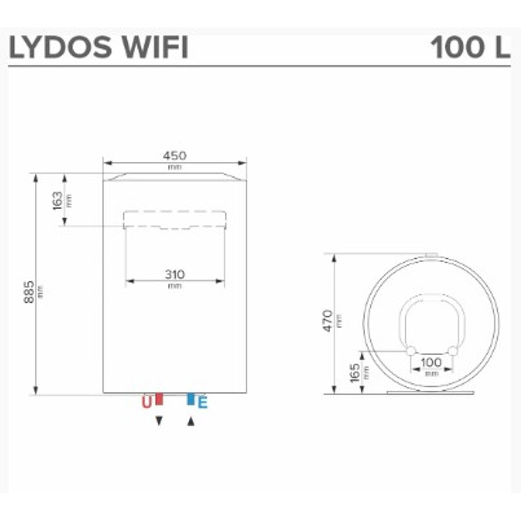 ARISTON električni grelnik vode LYDOS WIFI 100 V 1,8K EN EU - vertikalen ( 3201988 )