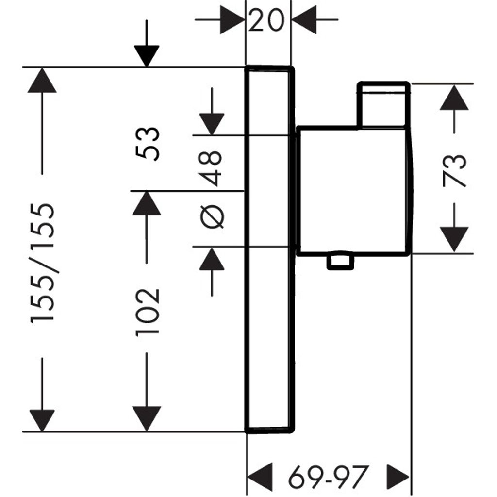 HANSGROHE termostatska pokrivna plošča ShowerSelect (15761000)