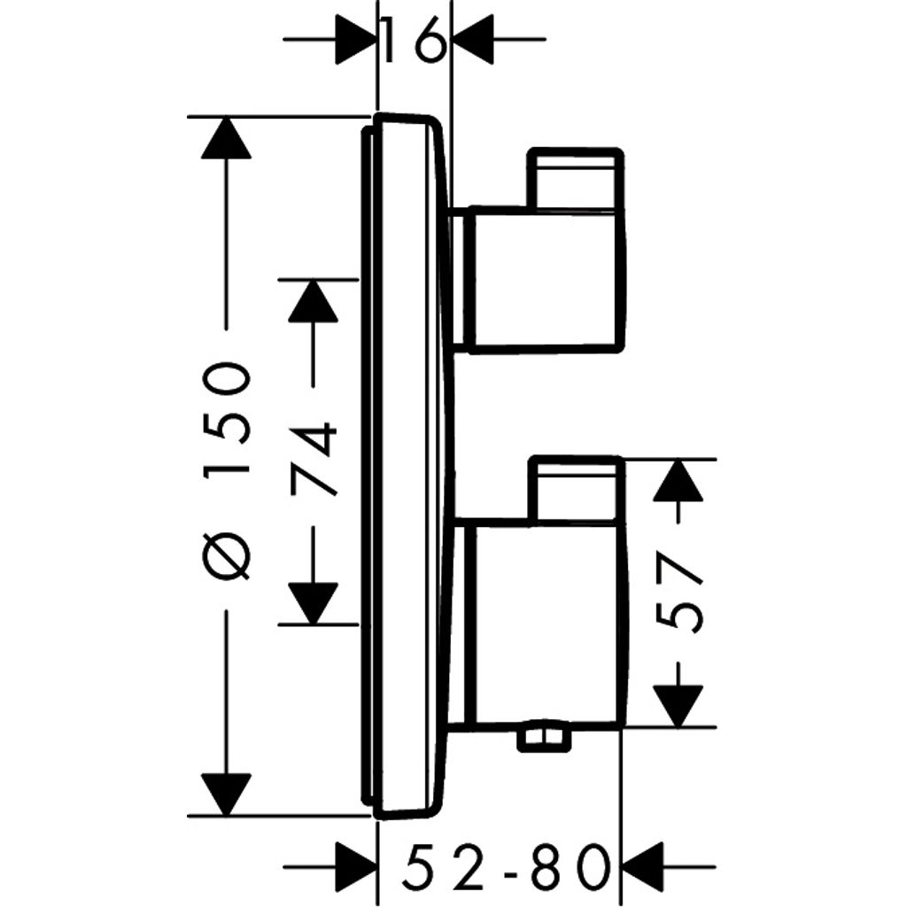 HANSGROHE termostatska pokrivna plošča Ecostat S (15757000)