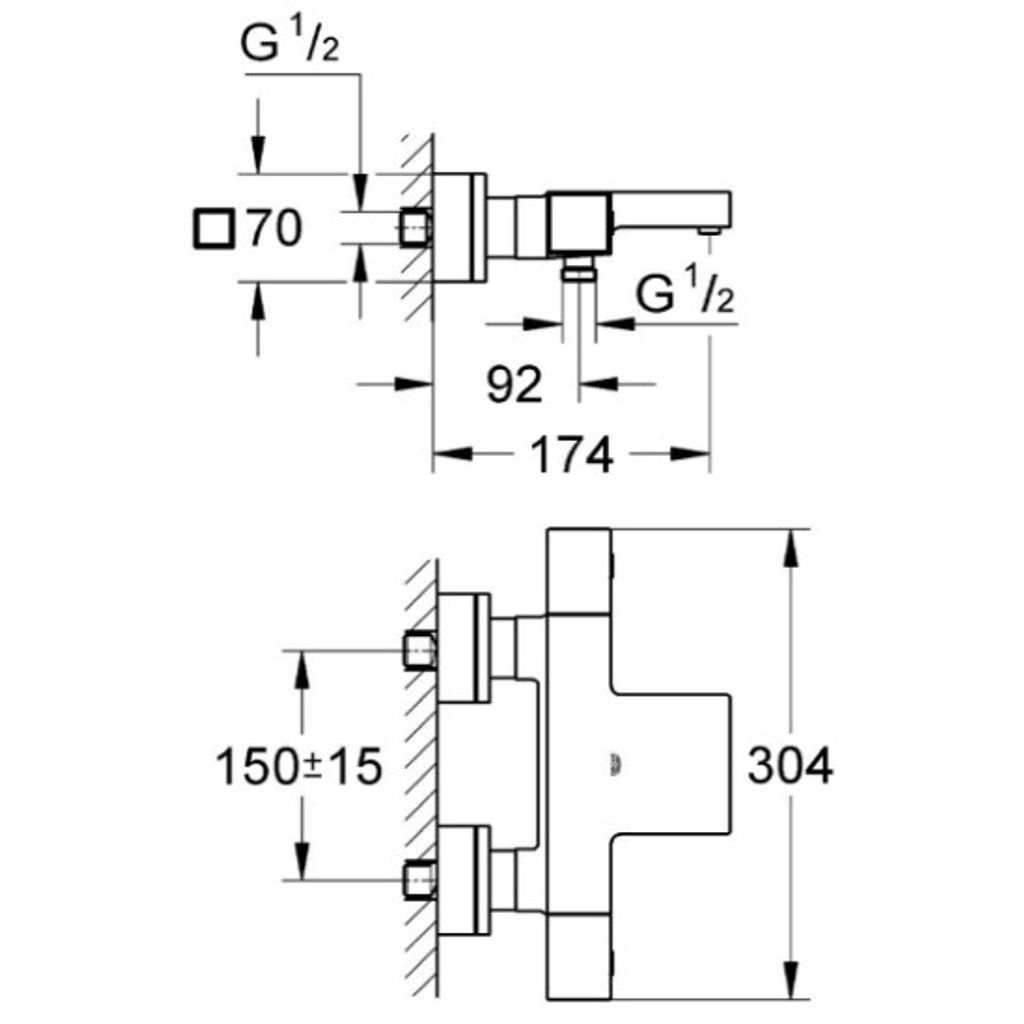 GROHE termostatska armatura za kad GROHTHERM Cube (34497000)