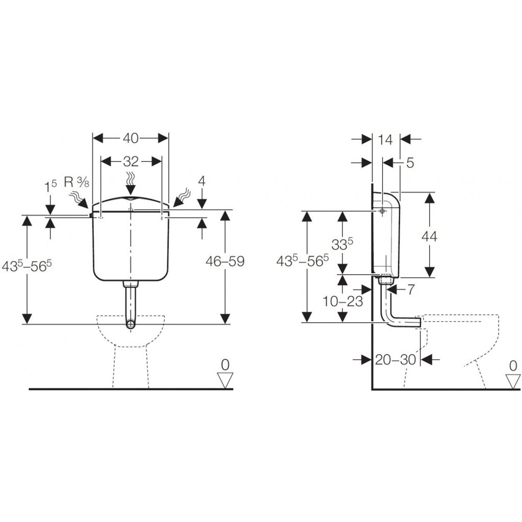 GEBERIT nadometni splakovalnik AP117 za dvokoličinsko splakovanje (136.530.11.1)