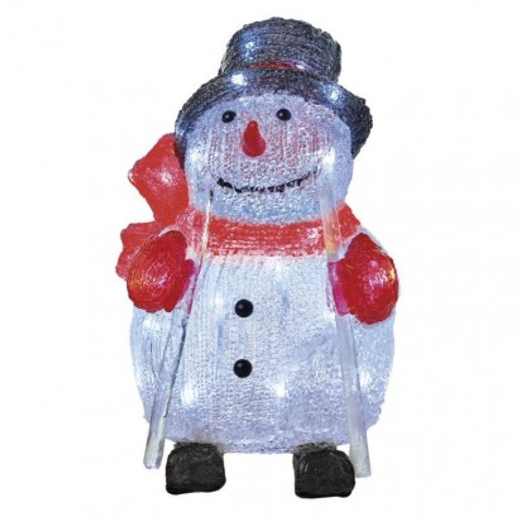 EMOS LED božični snežak, 28 cm, zunanji in notranji, hladna bela, časovnik DCFC03