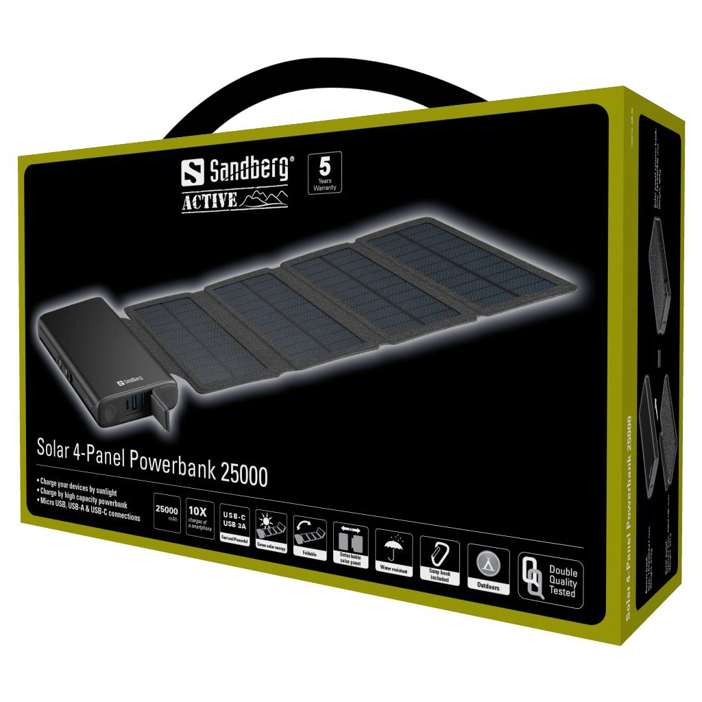 SANDBERG 4 panelna solarna prenosna baterija 25.000