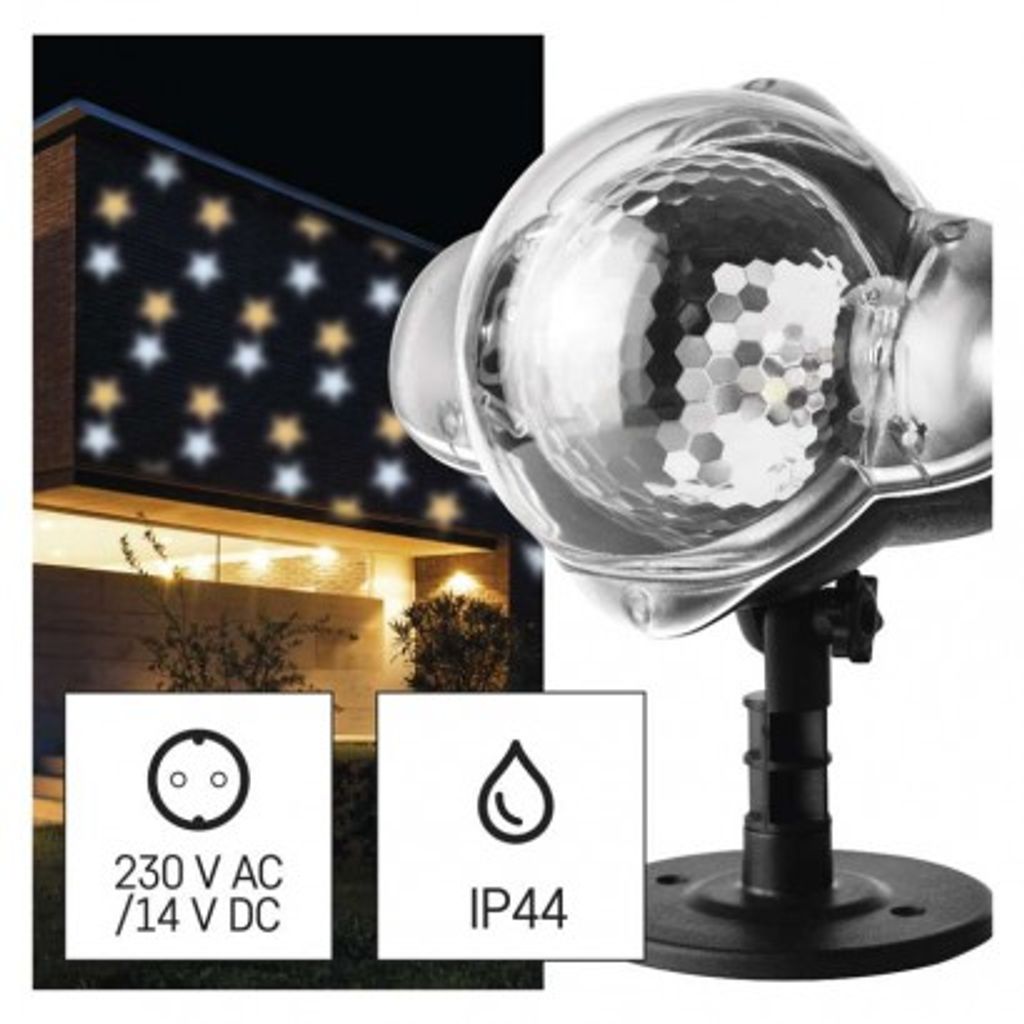 EMOS LED božični projektor – zvezdice, zunanji in notranji, topla/hladna bela DCPN01