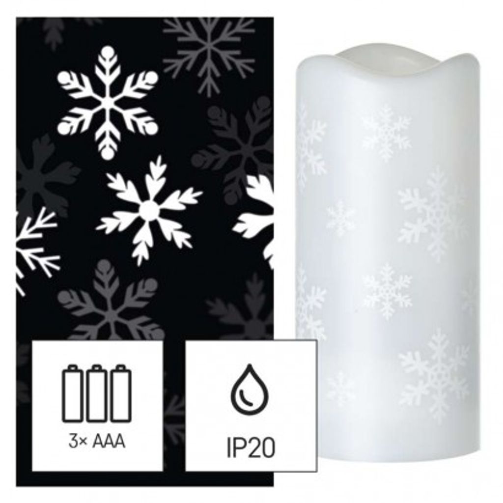 EMOS LED božični projektor – snežinke, 3x AAA, notranji, hladna bela DCPC05