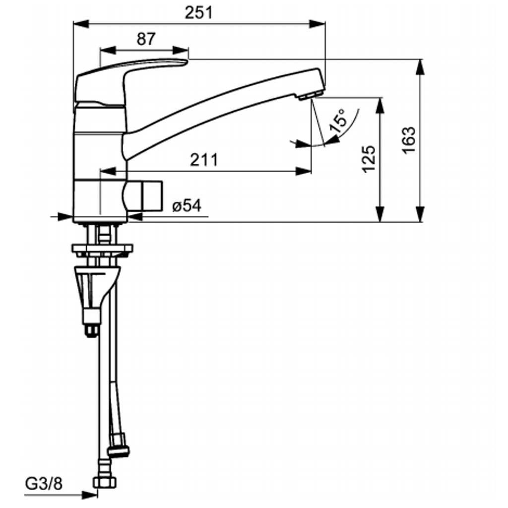 HANSA kuhinjska armatura Pinto s priključkom za pomivalni stroj (45202283)
