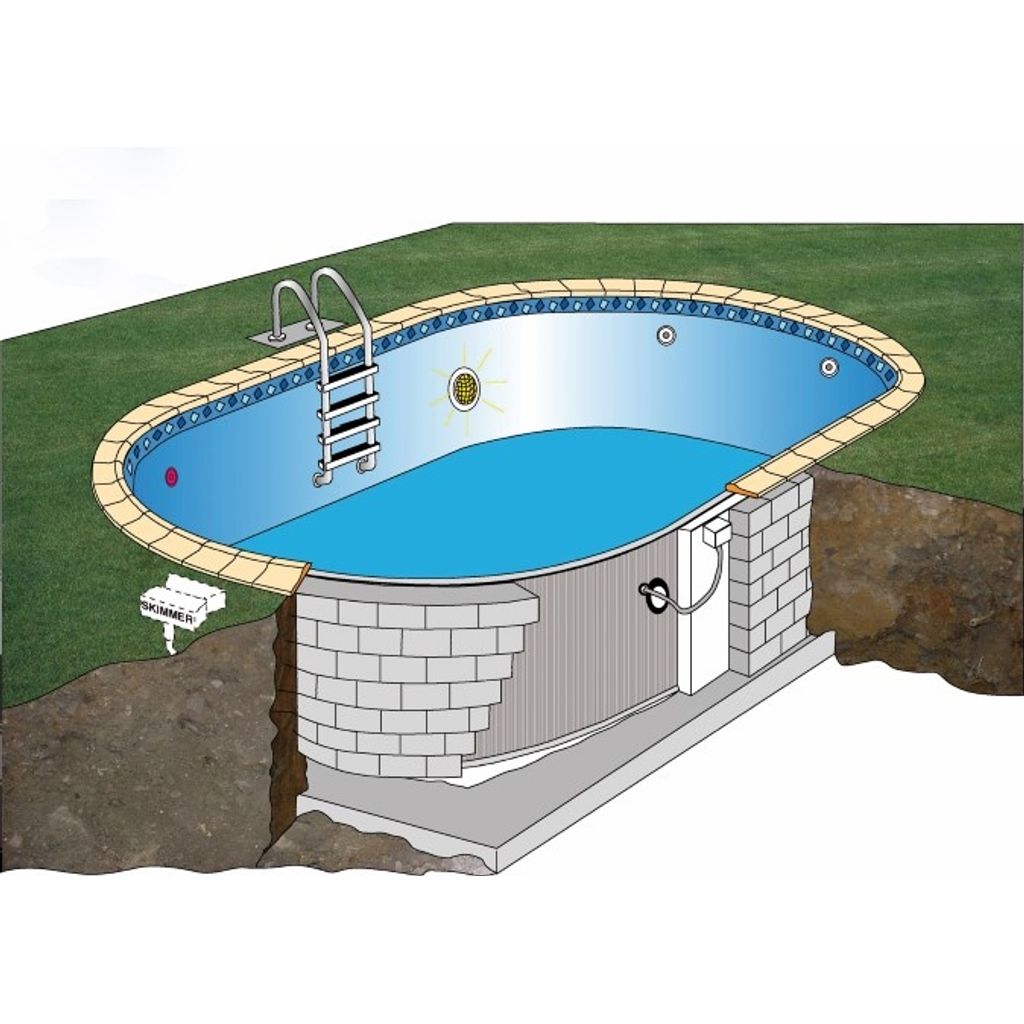 PLANET POOL montažni bazen set FERNANDO 420 x 800 x 120 cm