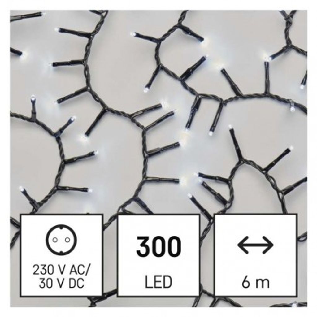 EMOS LED božična veriga – jež, 6 m, zunanja in notranja, hladna bela, časovnik D4BC04