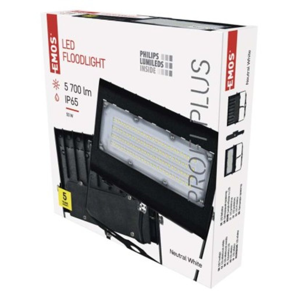 EMOS LED reflektor PROFI PLUS 50W, nevtralno bela, ZS2432 - črn