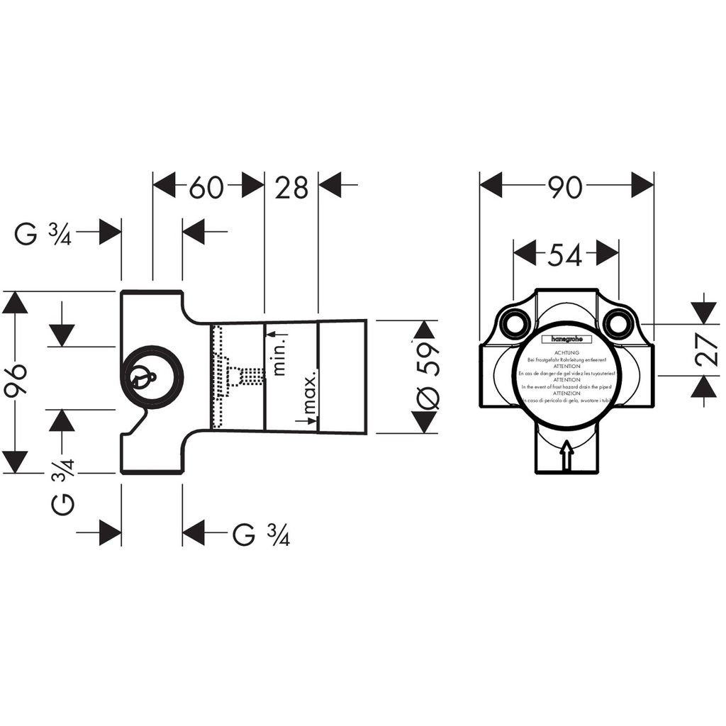 HANSGROHE podometna enota za mešalni ventil 4 - potni (15930180)