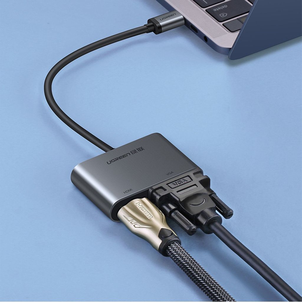 UGREEN adater USB-C na HDMI in VGA + PD
