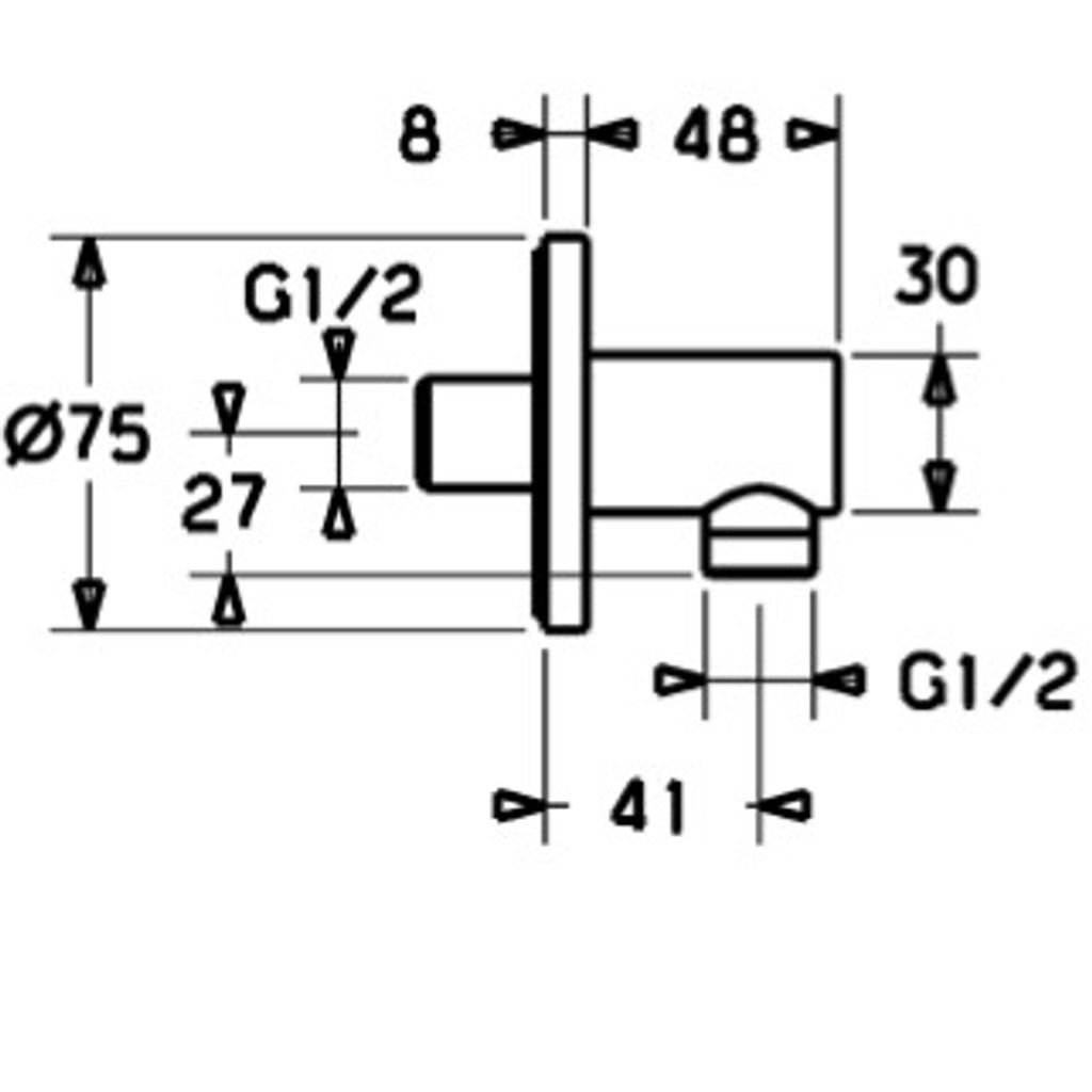 HANSA zidni priključek za tuš cev - fi 75 mm (51180173)