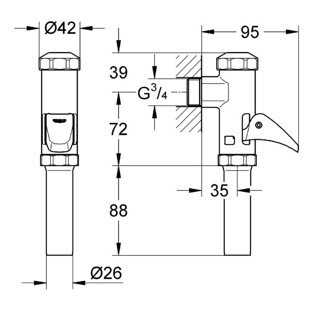 GROHE WC avtomatski ventil za izpiranje (37141000)